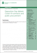 Opposition Day debate: Covid-19 contracts and public procurement: (Debate Pack Number CDP-2020-0103)